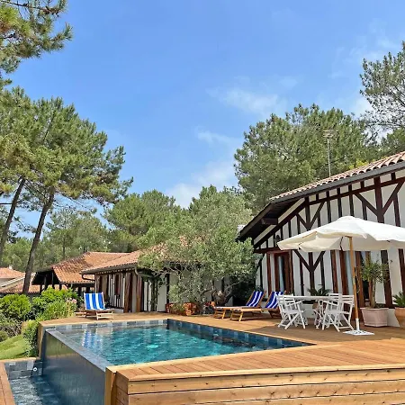 Hau'oli, 4 Chambres, Spacieuse, Piscine Privee, Grand Jardin Fleuri Vue Golf Et 8min A Pied De La * Moliets-et-Maa